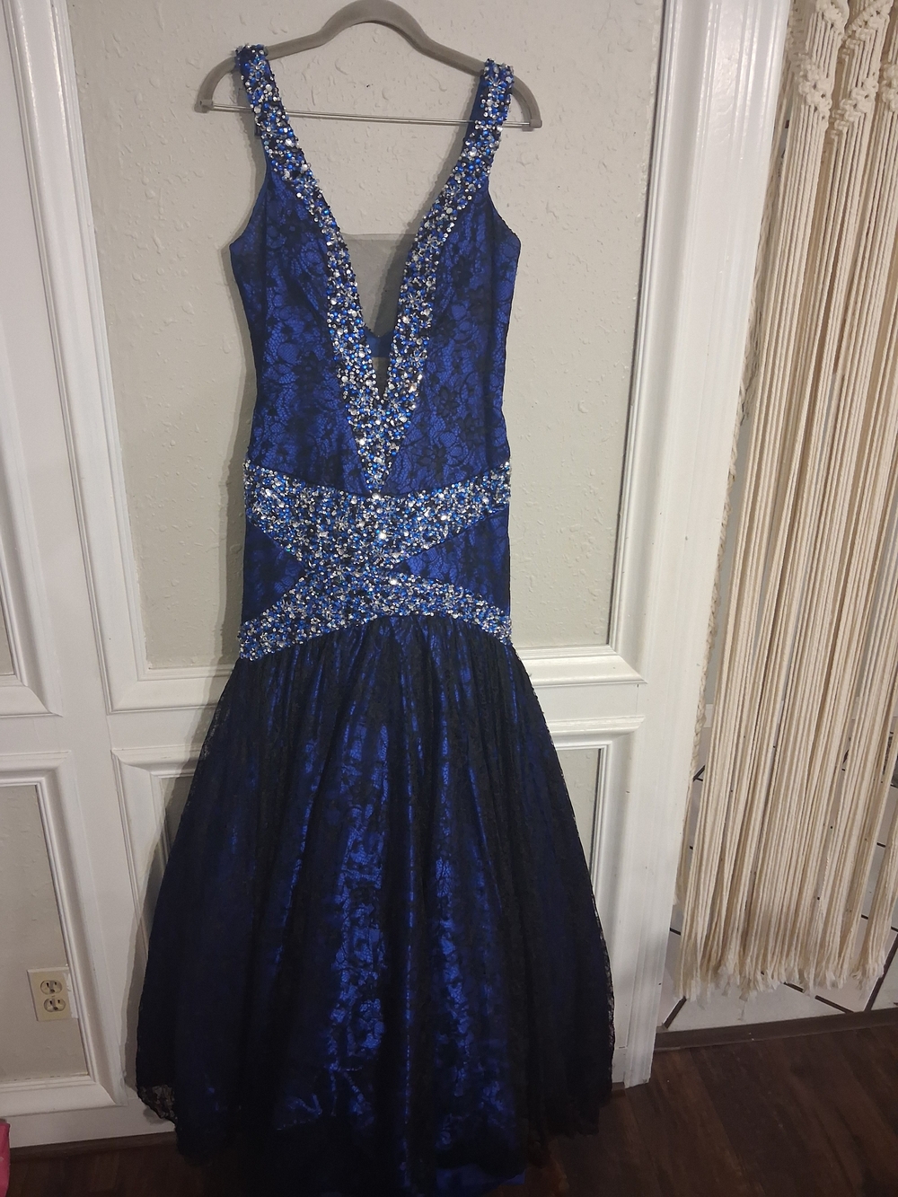 Vintage y2k posh precious prom formal pageant mermaid gown dress 6 beaded lace